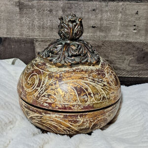 Unbranded Decorative Box Gold and Brown vintage antique